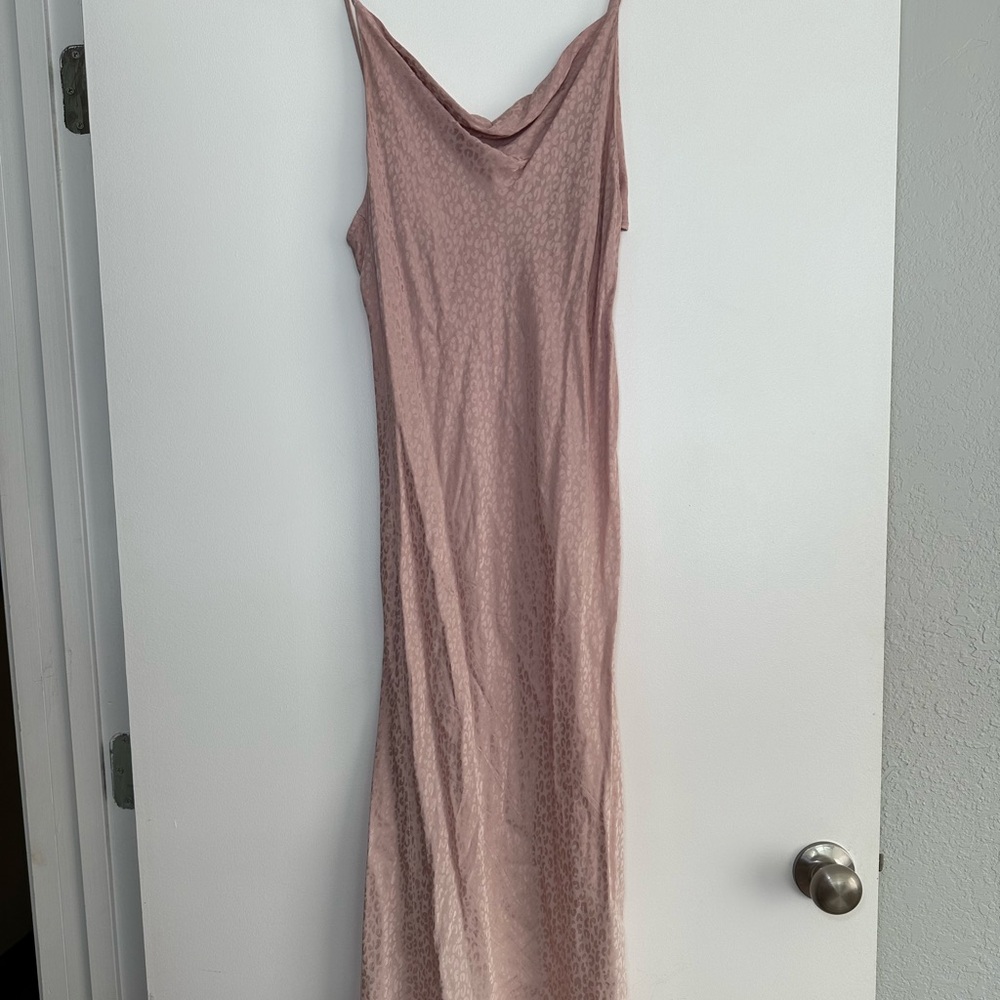 Pink Satin Dress with animal print
